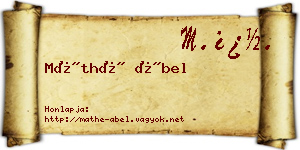 Máthé Ábel névjegykártya